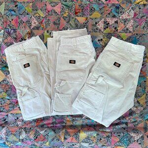 3 Pair of Used Dickies Sherwin Williams Painters Pants - Size 36x 30 - White